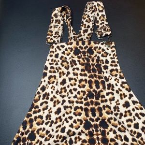 Cheetah Print Mini Overall Dress
